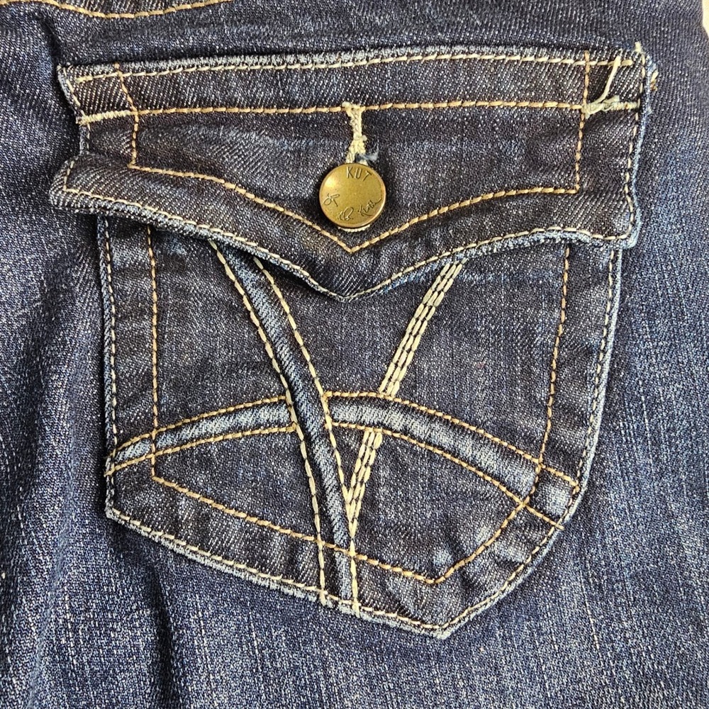 Kut From The Kloth Natalie Crop Jeans Women Size 6 Dark Wash Cuffed Denim - Picture 5 of 15